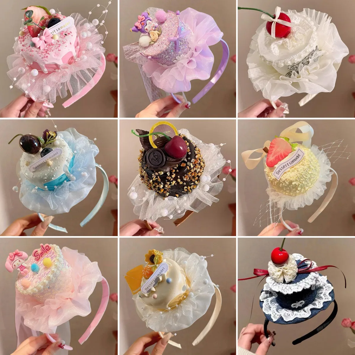 Birthday Party Crown Cake Headband for Girls – Decorative 1st Princess Celebration Hair Hoop with Strawberry & Hat Theme, Festive Atmosphere Headwear for Toddlers and Women